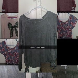 Gray long sleeve with ties on the side!